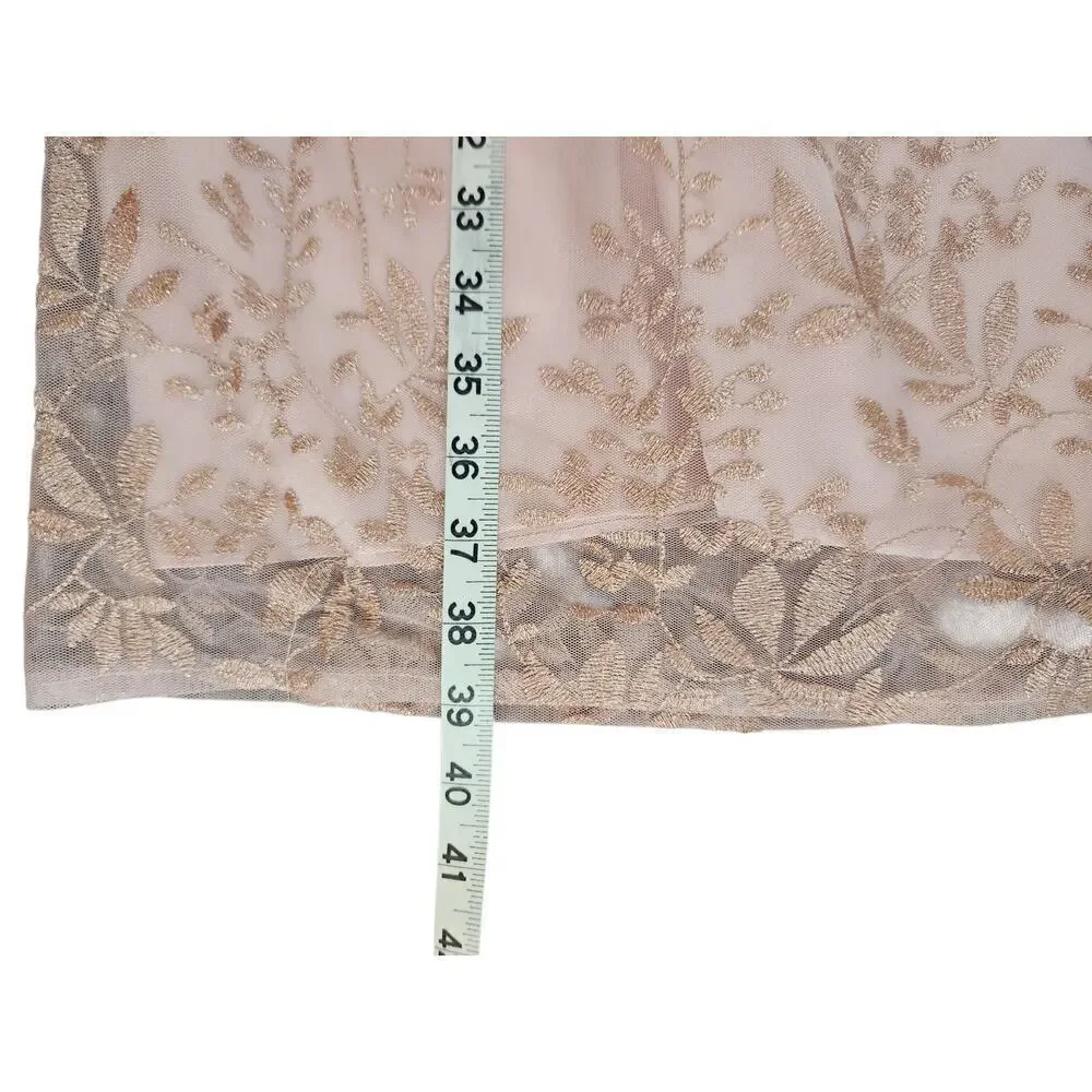 Tahari Arthur S. Levine ASL dress sz 14 pink metallic embroider sheer lined - Picture 14 of 16